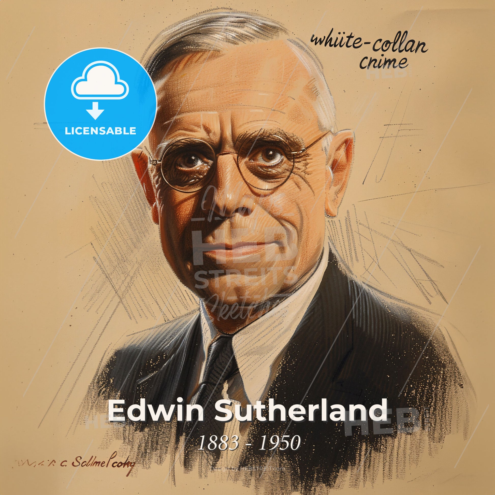 Edwin Sutherland, 1883 - 1950, American sociologist and criminologist - A Man In A Suit And Tie Print Template