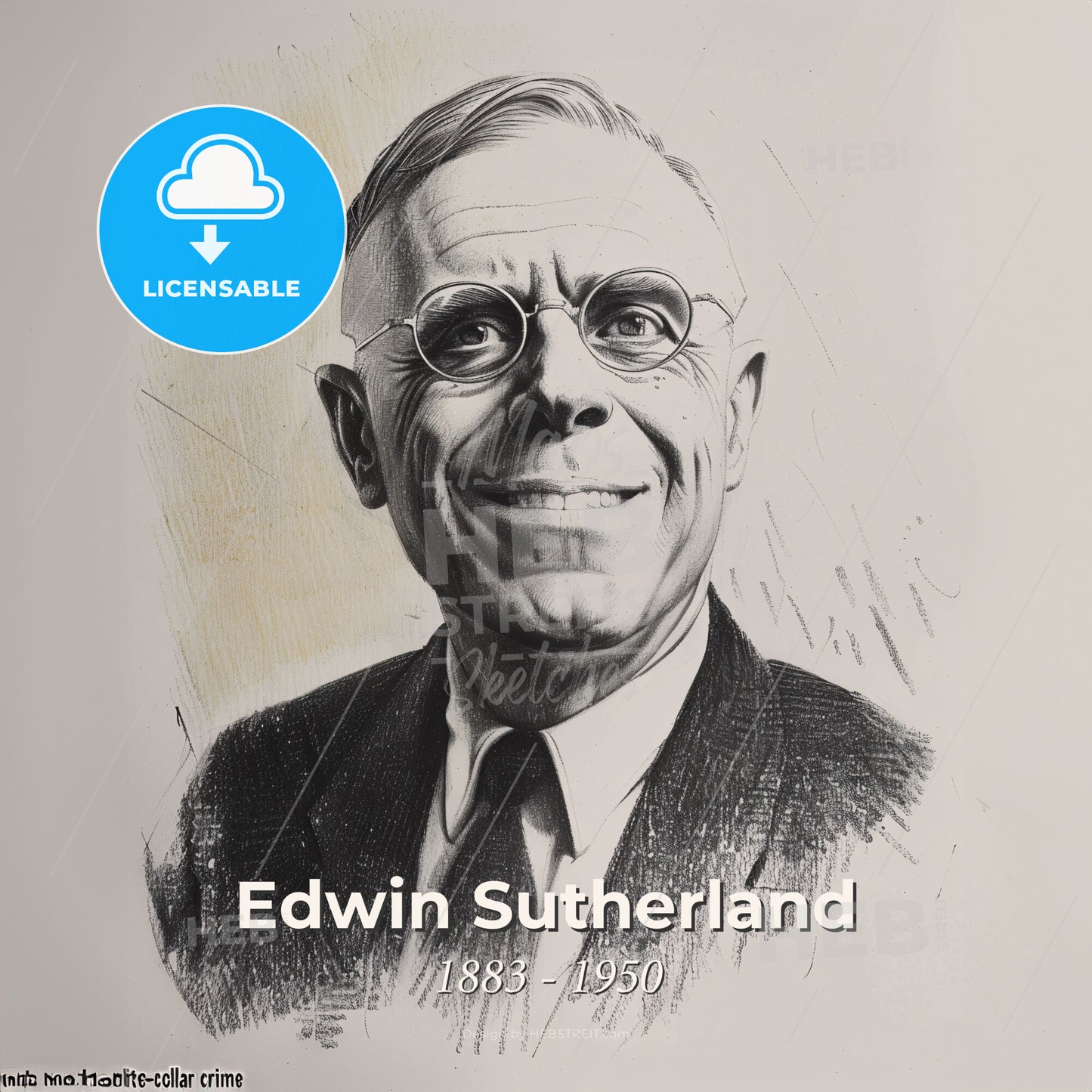 Edwin Sutherland, 1883 - 1950, American sociologist and criminologist - A Man Wearing Glasses And A Suit Print Template