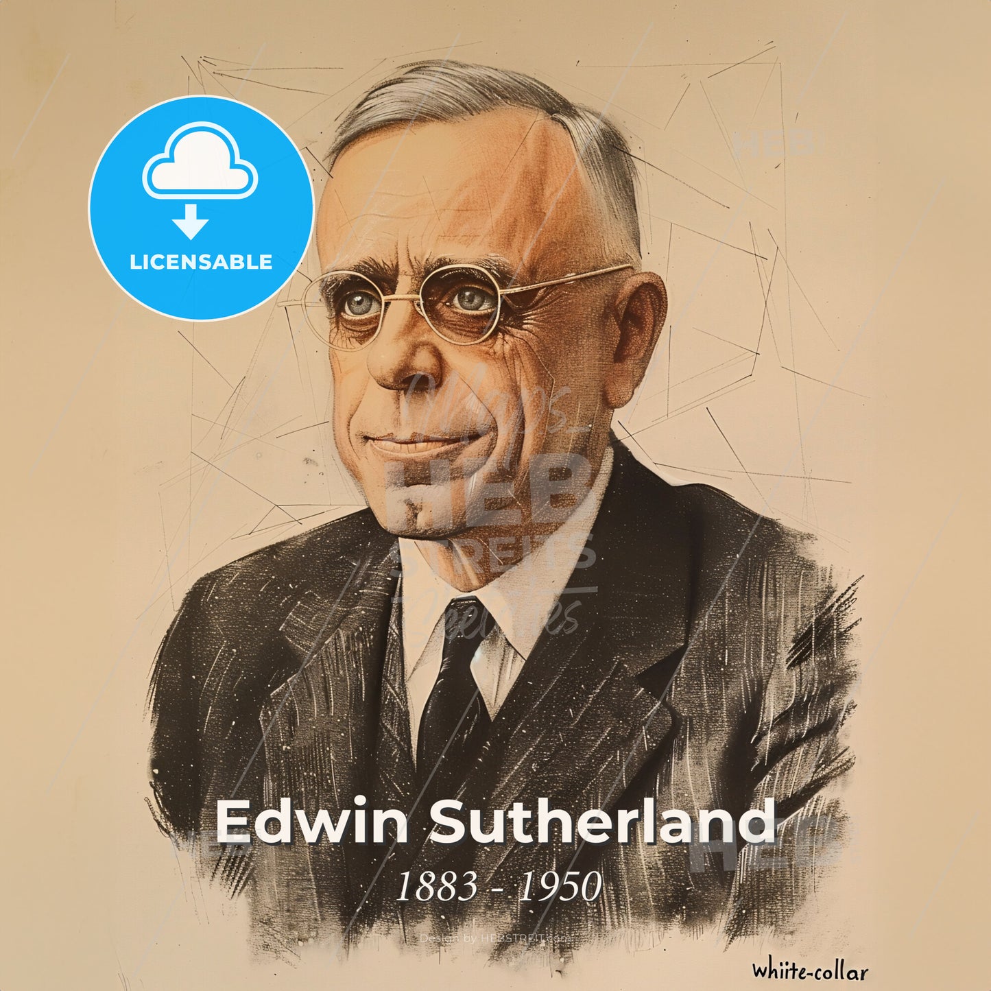 Edwin Sutherland, 1883 - 1950, American sociologist and criminologist - A Man In A Suit And Tie Print Template