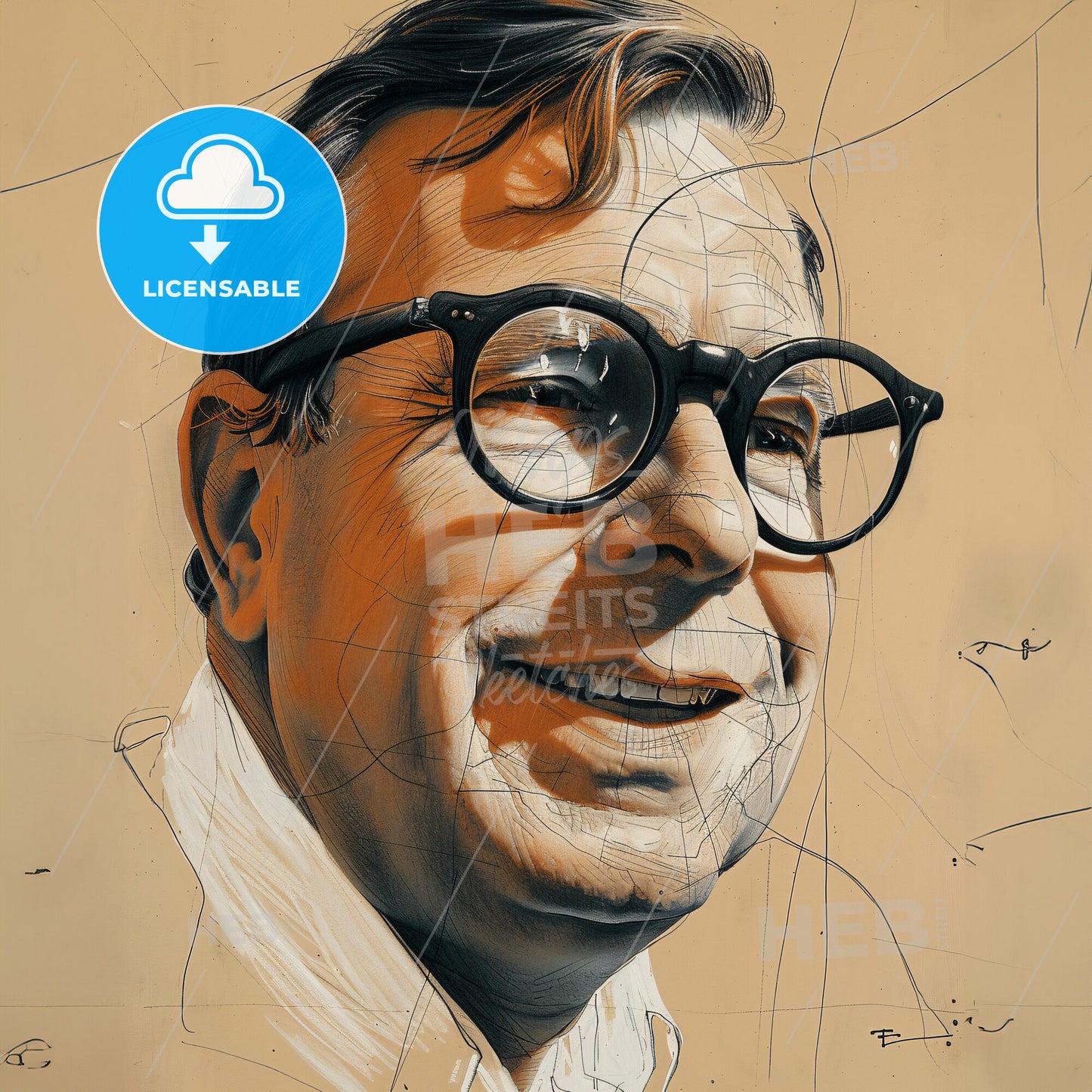 Eero Saarinen, 1910 - 1961, Finnish-American architect - A Man Wearing Glasses And Smiling
