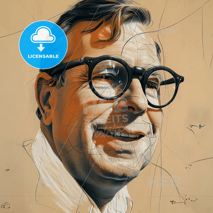 Eero Saarinen, 1910 - 1961, Finnish-American architect - A Man Wearing Glasses And Smiling