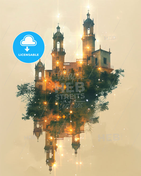 El Hierro Magic at Sunset Skyline - A building with towers and trees