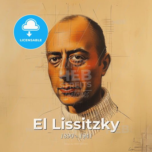 El Lissitzky, 1890 - 1941, Russian artist and designer - A Man In A White Sweater Print Template