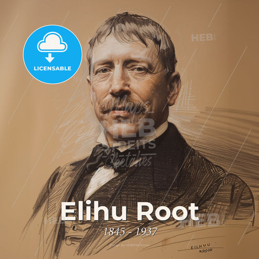 Elihu Root, 1845 - 1937, American lawyer and statesman - A Man With A Mustache Print Template