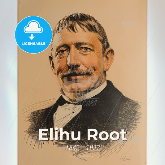 Elihu Root, 1845 - 1937, American lawyer and statesman - A Portrait Of A Man Print Template