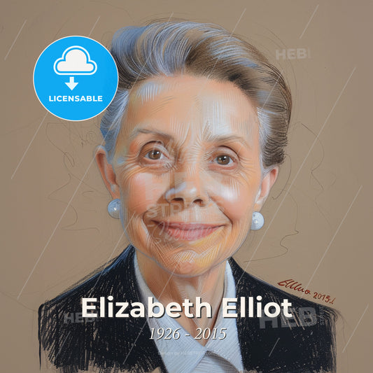 Elizabeth Elliot, 1926 - 2015, American missionary and author - A Woman With Grey Hair Wearing A Suit And White Shirt Print Template