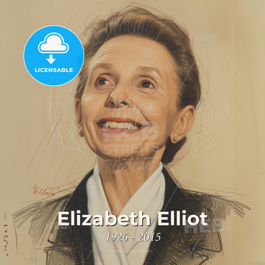 Elizabeth Elliot, 1926 - 2015, American missionary and author - A Woman Smiling With A White Shirt And Black Jacket Print Template