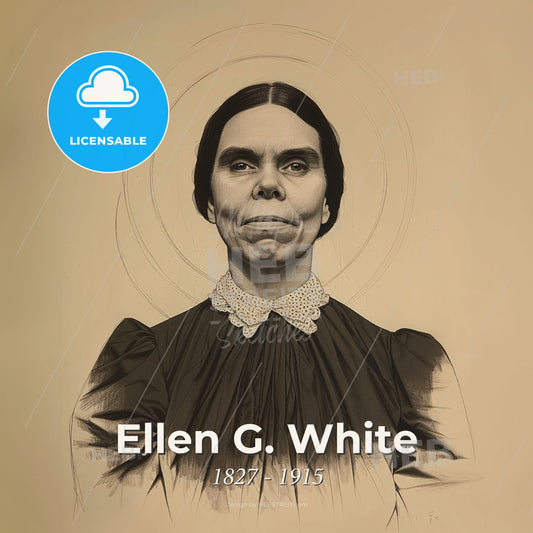 Ellen G. White, 1827 - 1915, American religious leader and educator - A Woman In A Black Dress Print Template