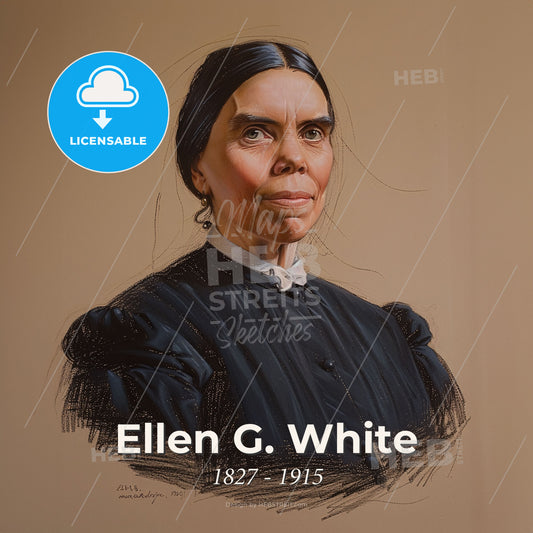 Ellen G. White, 1827 - 1915, American religious leader and educator - A Painting Of A Woman Print Template