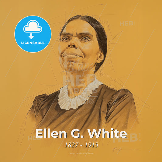 Ellen G. White, 1827 - 1915, American religious leader and educator - A Woman With A White Collar Print Template