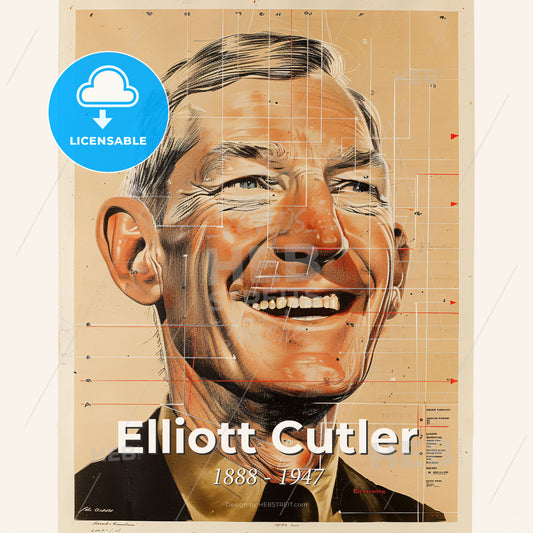 Elliott Cutler, 1888 - 1947, American cardiac surgeon - A Man Smiling With Lines On It Print Template