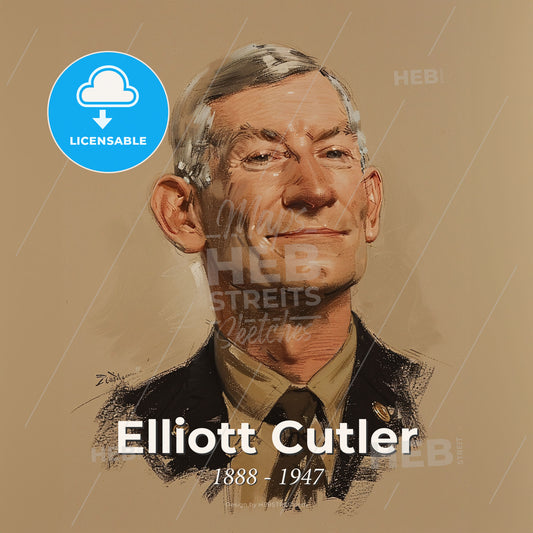 Elliott Cutler, 1888 - 1947, American cardiac surgeon - A Man In Uniform Smiling Print Template