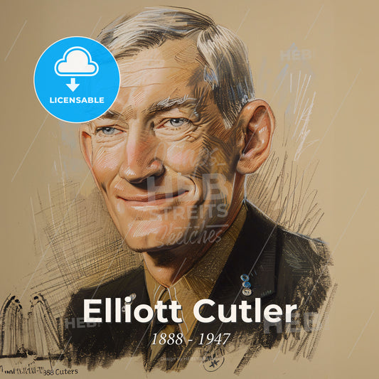 Elliott Cutler, 1888 - 1947, American cardiac surgeon - A Man In A Suit Print Template