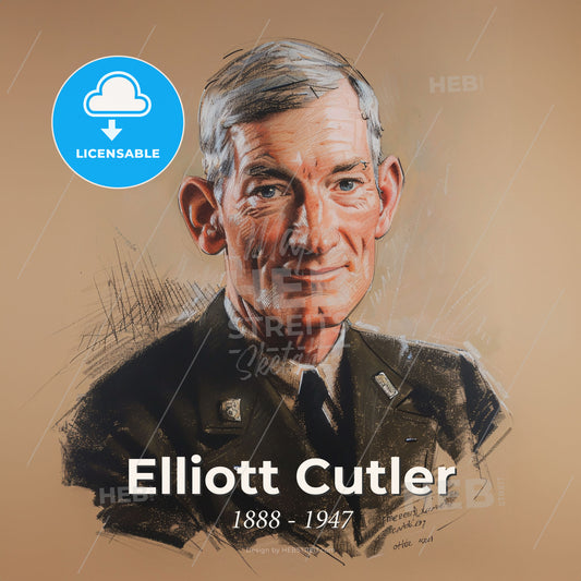 Elliott Cutler, 1888 - 1947, American cardiac surgeon - A Drawing Of A Man In A Military Uniform Print Template