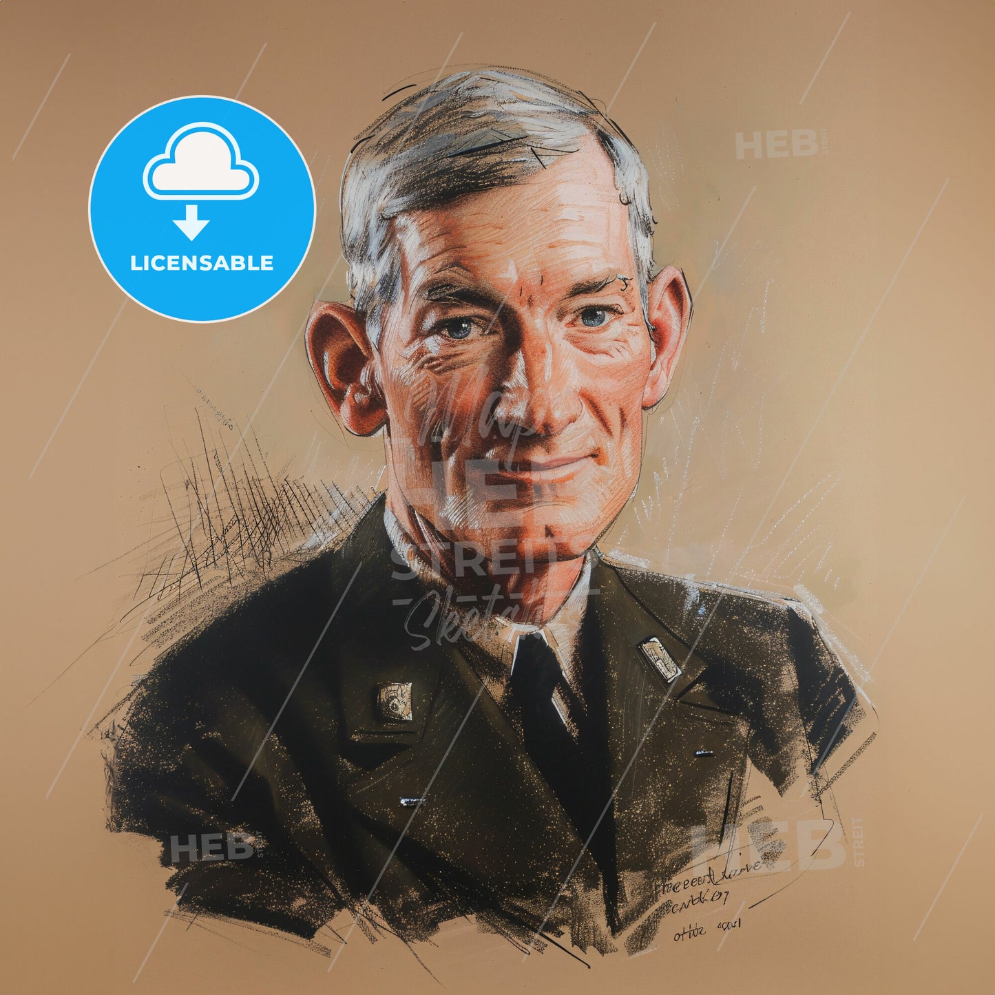 Elliott Cutler, 1888 - 1947, American cardiac surgeon - A Drawing Of A Man In A Military Uniform