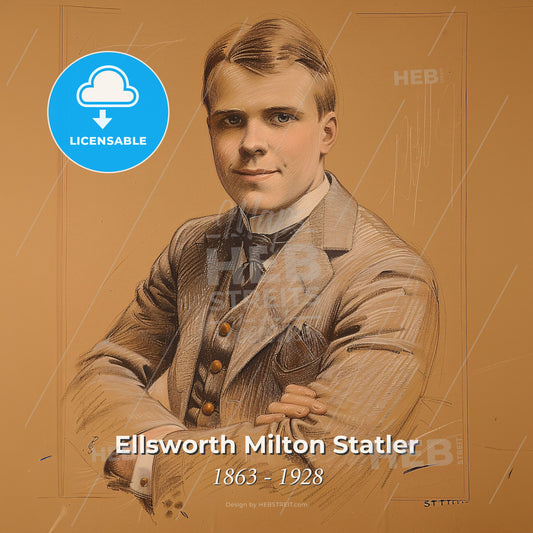 Ellsworth Milton Statler, 1863 - 1928, American hotelier - A Man With His Arms Crossed Print Template