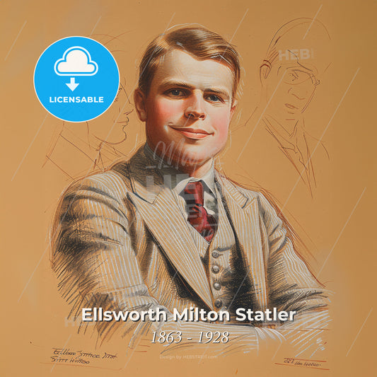 Ellsworth Milton Statler, 1863 - 1928, American hotelier - A Man In A Suit And Tie Print Template