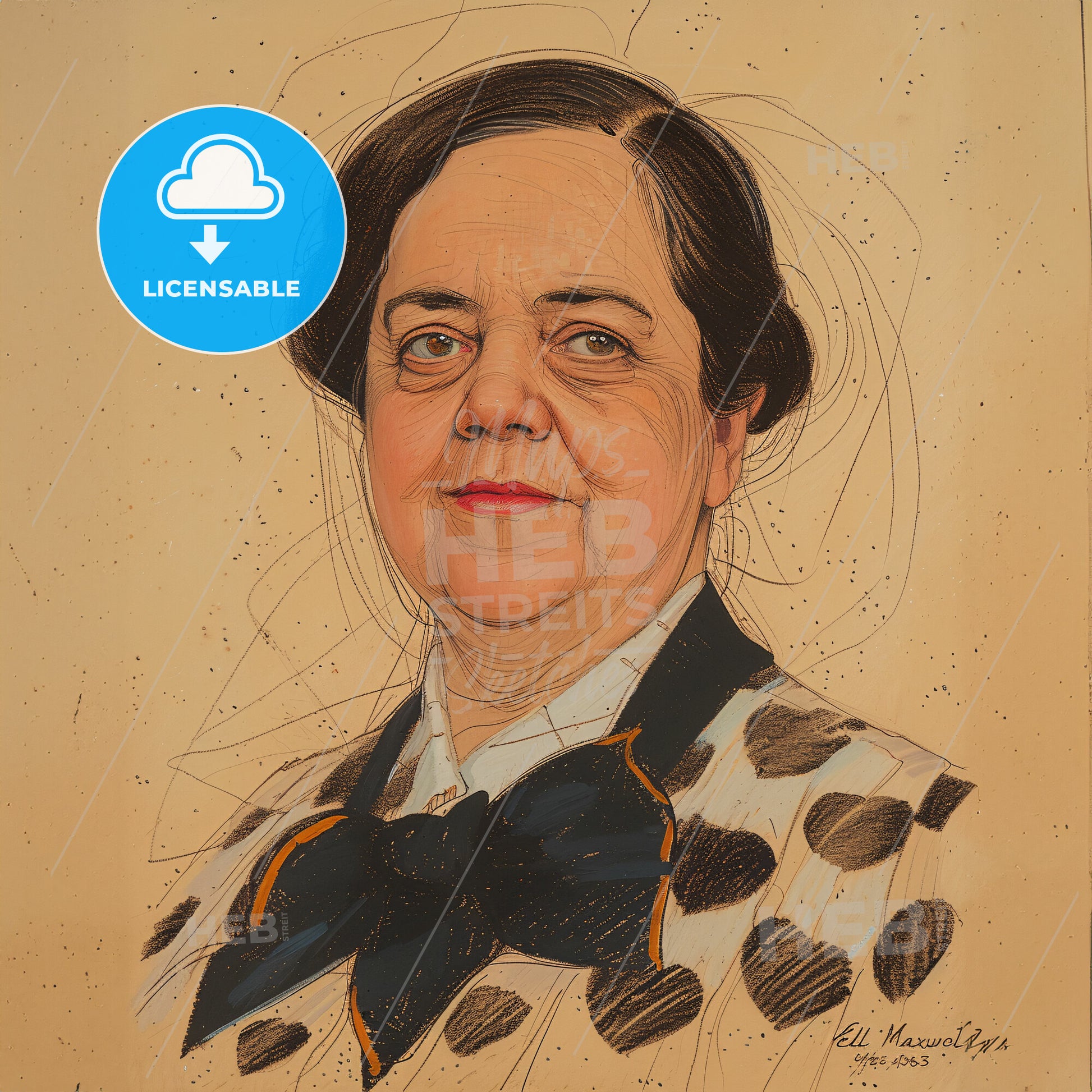 Elsa Maxwell, 1883 - 1963, American gossip columnist and hostess - A Painting Of A Woman