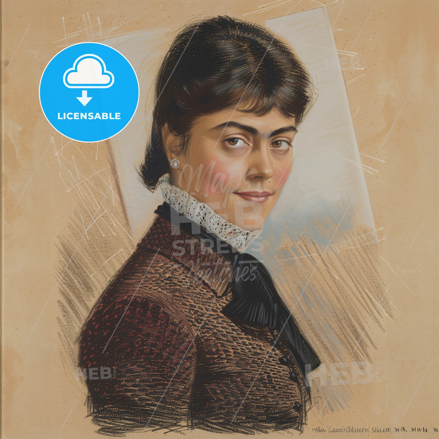 Else Lasker-Schüler, 1869 - 1945, German poet - A Woman With Short Dark Hair Wearing A Brown Jacket And White Collared Shirt