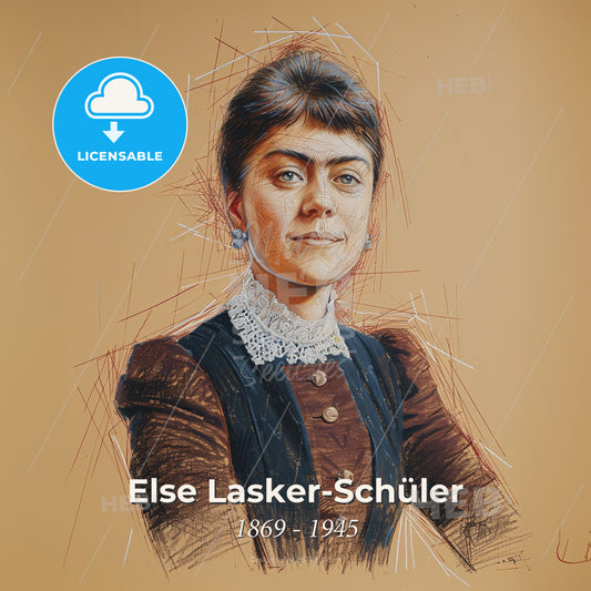 Else Lasker-Schüler, 1869 - 1945, German poet - A Woman In A Dress Print Template