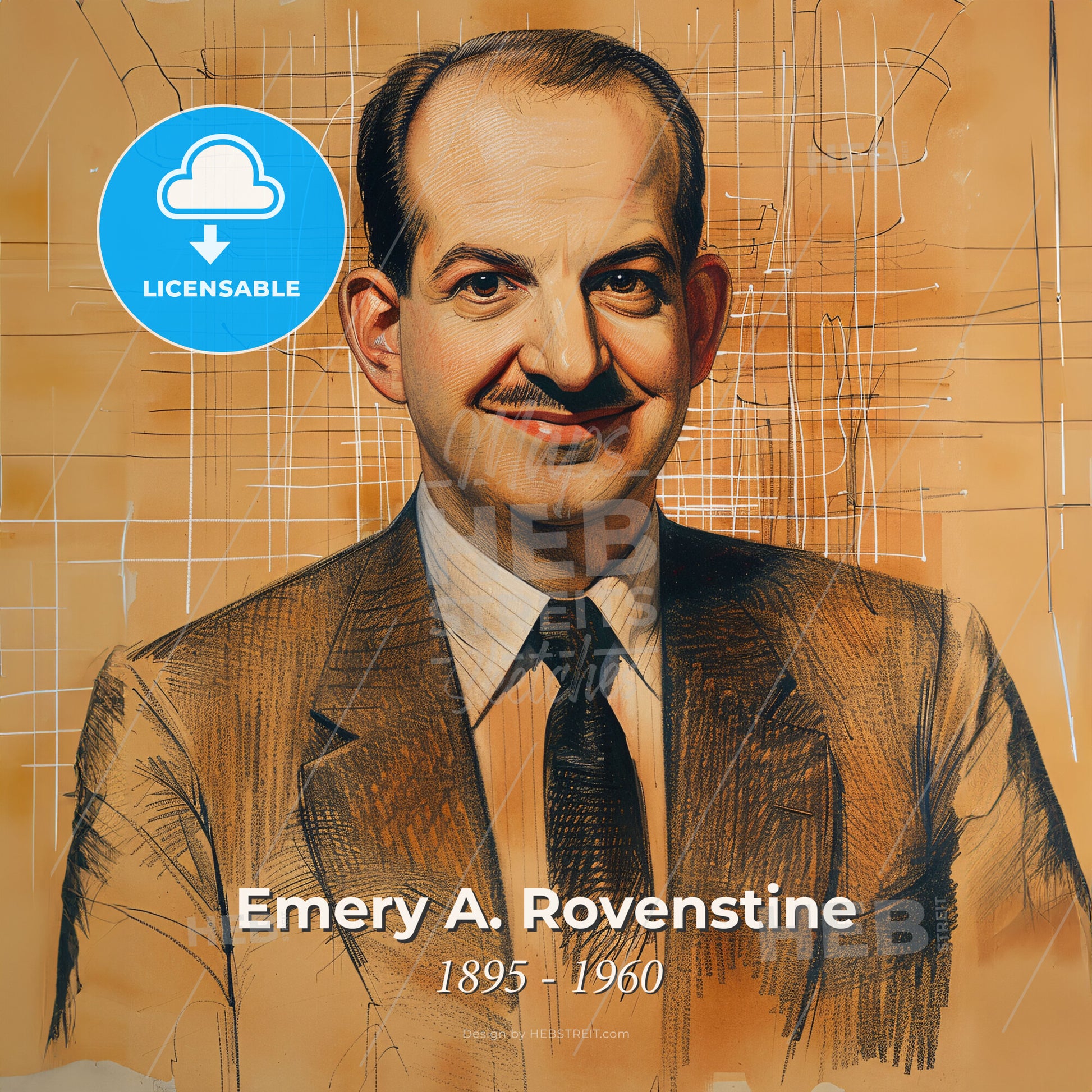 Emery A. Rovenstine, 1895 - 1960, American anesthesiologist - A Man In A Suit And Tie Print Template
