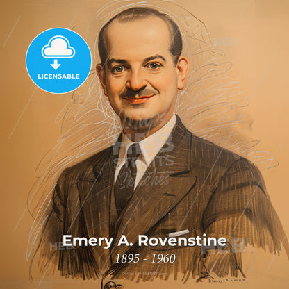 Emery A. Rovenstine, 1895 - 1960, American anesthesiologist - A Man In A Suit Print Template