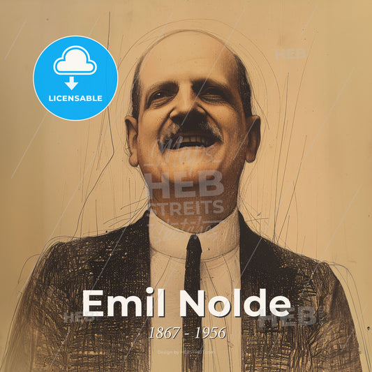 Emil Nolde, 1867 - 1956, German painter and printmaker - A Man In A Suit And Tie Print Template