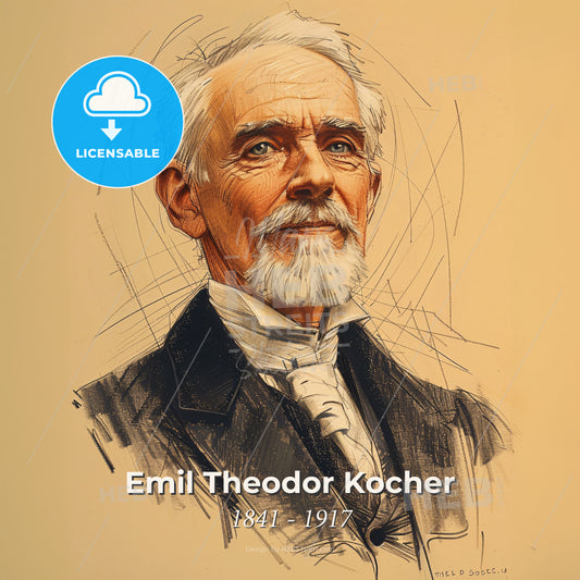 Emil Theodor Kocher, 1841 - 1917, Swiss surgeon - A Drawing Of A Man Print Template