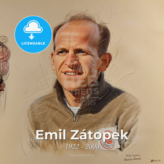 Emil Zátopek, 1922 - 2000, Czech long-distance runner - A Man In A Brown Jacket Print Template