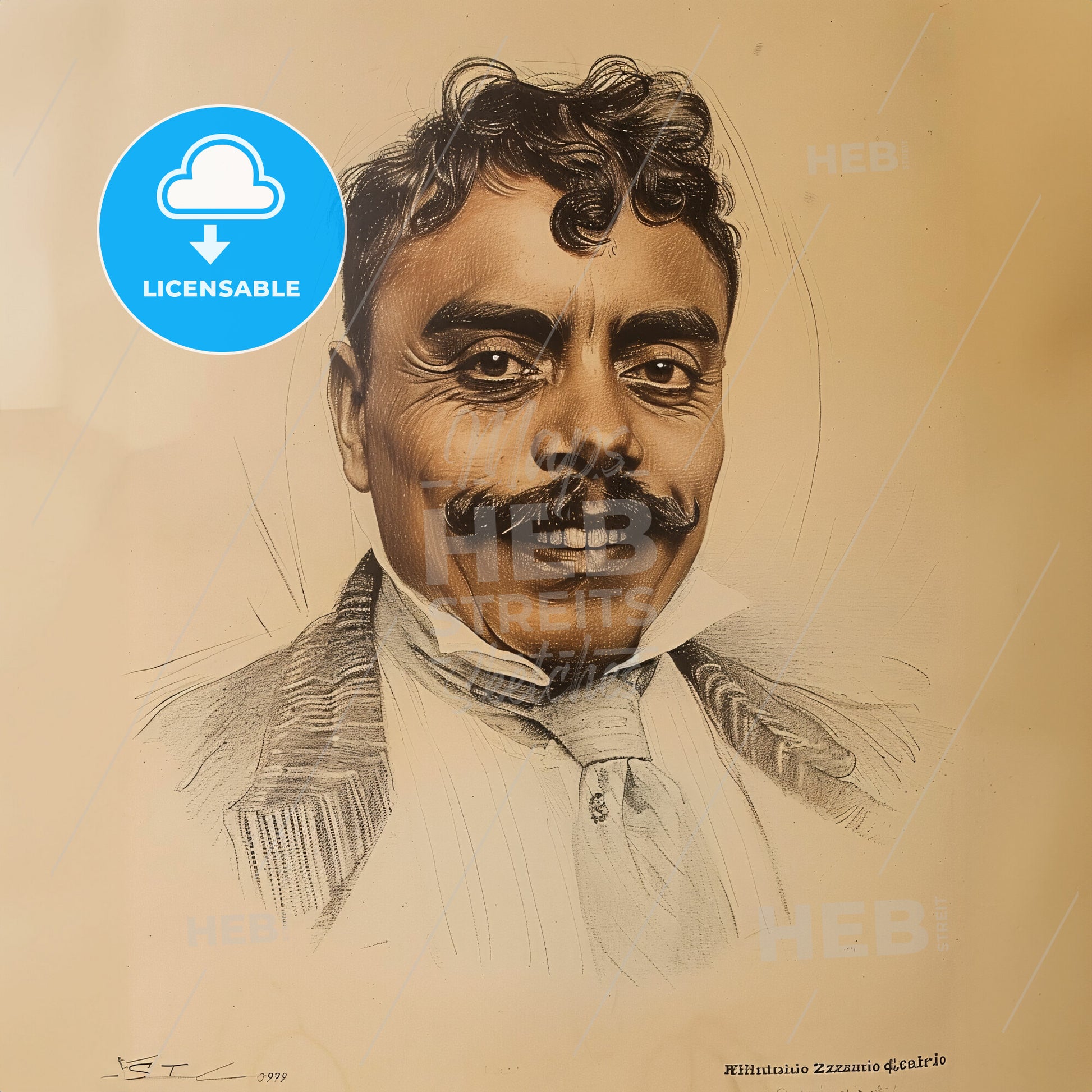 Emiliano Zapata, 1879 - 1919, Mexican revolutionary leader - A Man With A Mustache