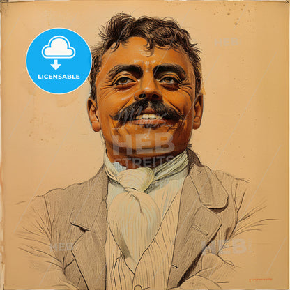 Emiliano Zapata, 1879 - 1919, Mexican revolutionary leader - A Man With A Mustache