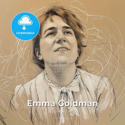 Emma Goldman, 1869 - 1940, Russian-American anarchist - A Drawing Of A Woman Print Template