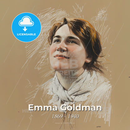 Emma Goldman, 1869 - 1940, Russian-American anarchist - A Drawing Of A Woman Print Template