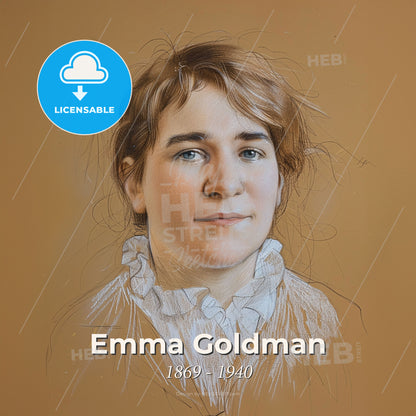 Emma Goldman, 1869 - 1940, Russian-American anarchist - A Drawing Of A Woman Print Template
