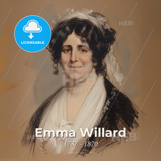 Emma Willard, 1787 - 1870, American educator - A Woman With A Veil Print Template
