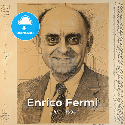 Enrico Fermi, 1901 - 1954, Italian-American physicist - A Man In A Suit And Tie Print Template