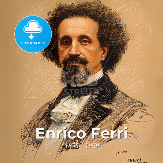 Enrico Ferri, 1856 - 1929, Italian criminologist - A Man With A Beard And Mustache Print Template