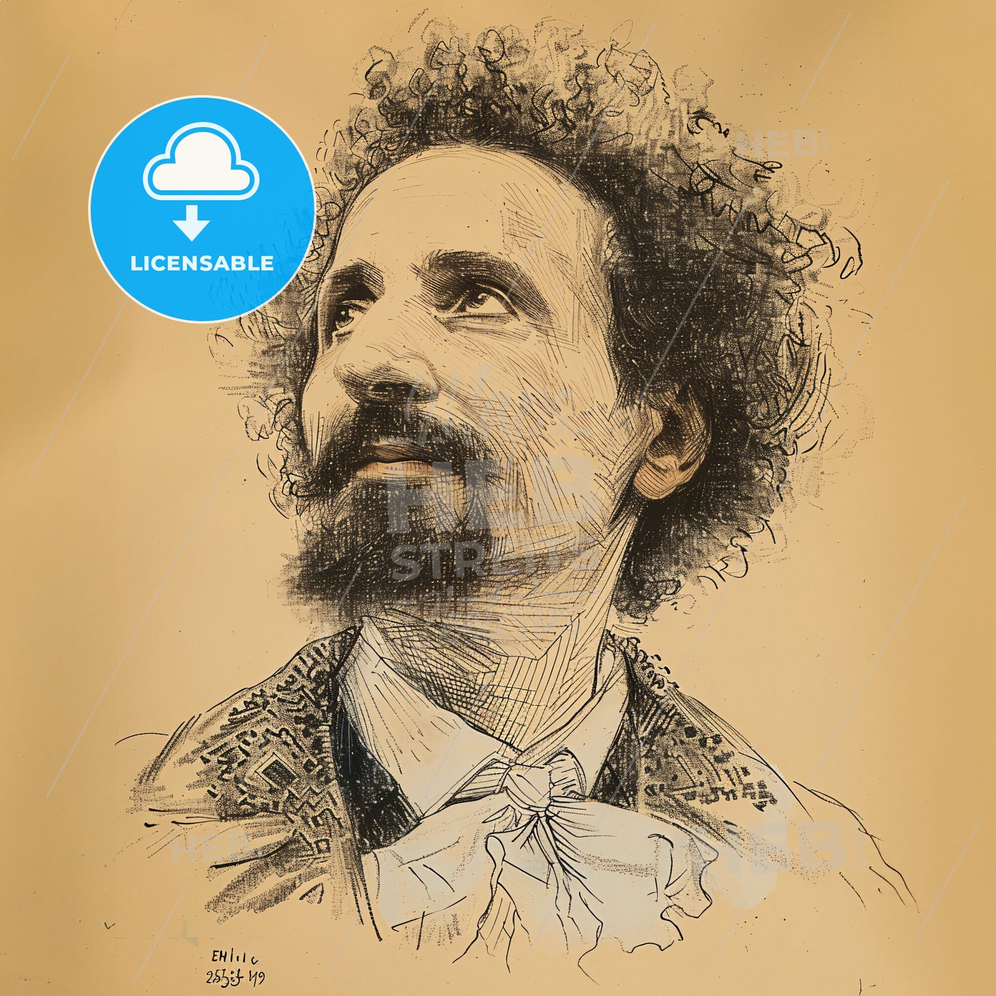 Enrico Ferri, 1856 - 1929, Italian criminologist - A Drawing Of A Man With A Beard