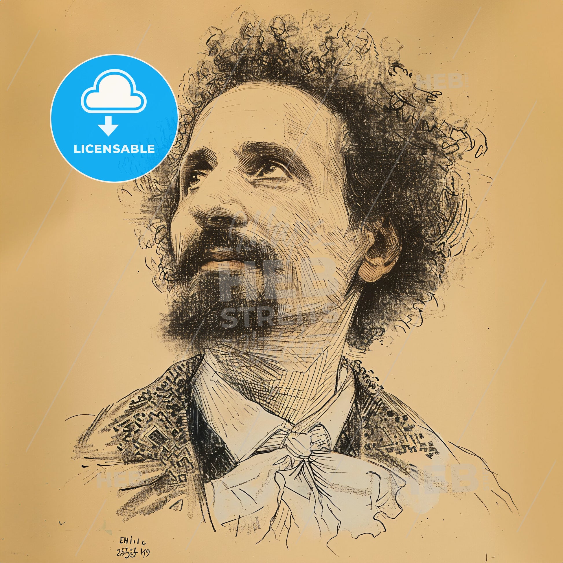 Enrico Ferri, 1856 - 1929, Italian criminologist - A Drawing Of A Man With A Beard