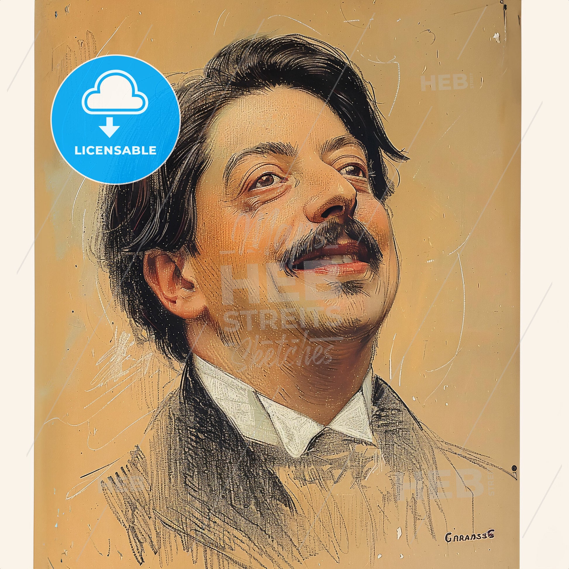 Enrique Granados, 1867 - 1916, Spanish composer - A Portrait Of A Man