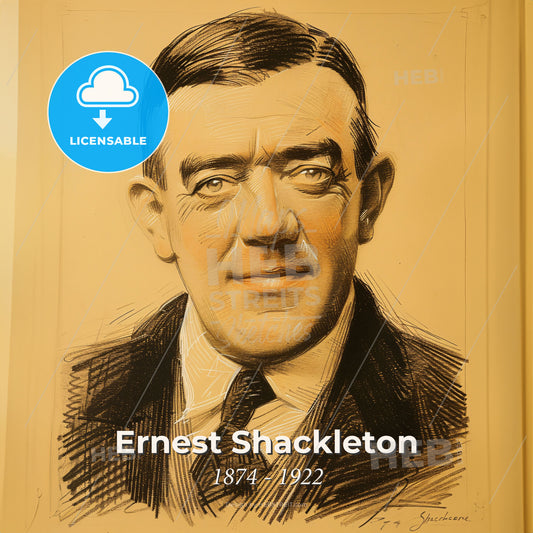 Ernest Shackleton, 1874 - 1922, British explorer - A Drawing Of A Man Print Template