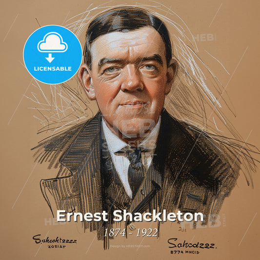 Ernest Shackleton, 1874 - 1922, British explorer - A Drawing Of A Man Print Template