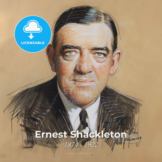 Ernest Shackleton, 1874 - 1922, British explorer - A Drawing Of A Man Print Template