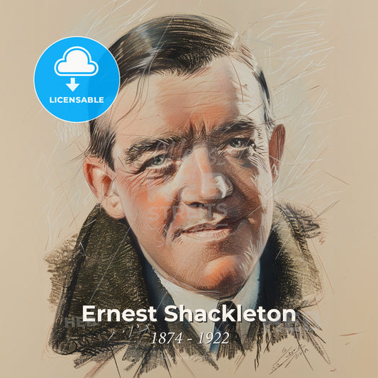 Ernest Shackleton, 1874 - 1922, British explorer - A Drawing Of A Man Print Template