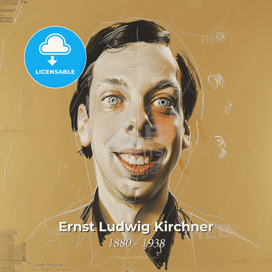 Ernst Ludwig Kirchner, 1880 - 1938, German painter and printmaker - A Drawing Of A Man Print Template