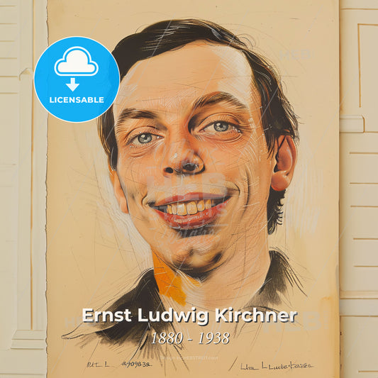 Ernst Ludwig Kirchner, 1880 - 1938, German painter and printmaker - A Drawing Of A Man Print Template