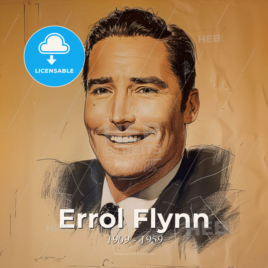 Errol Flynn, 1909 - 1959, Australian-American actor - A Man In A Suit Print Template
