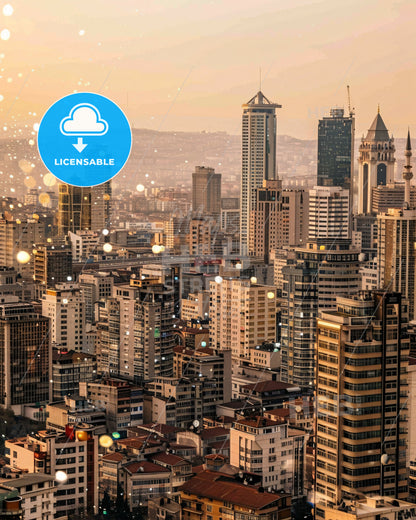 EskiÅŸehir Panorama, Architectural Art Poster - A city with many tall buildings