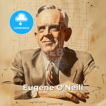 Eugene O'Neill, 1888 - 1953, American playwright - A Man In A Suit And Tie Print Template