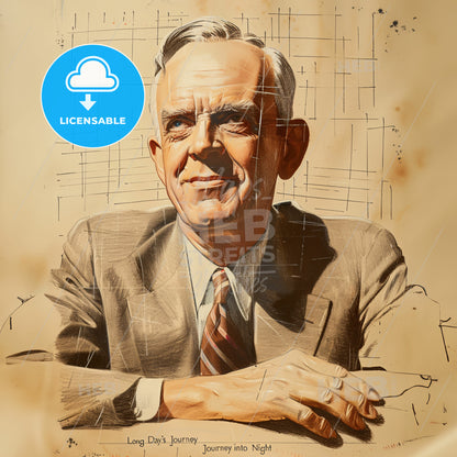 Eugene O'Neill, 1888 - 1953, American playwright - A Man In A Suit And Tie